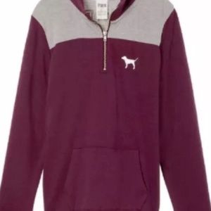 Victoria’s Secret PINK Half Zip Pullover Maroon